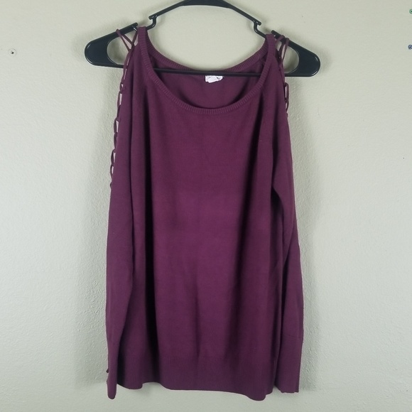 Garage Sweaters - 🍂 Garage Purple Lace Up Long Sleeve Sweater Small